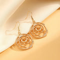 Spiral donut design jewellery set with necklace, bracelet and earrings in gold electroplated alloy