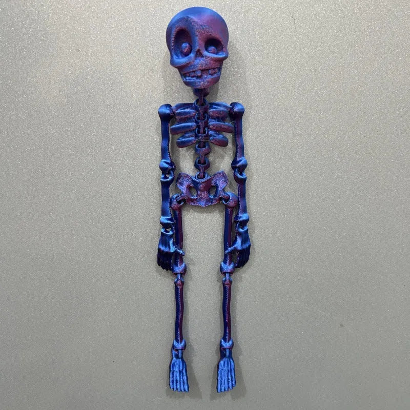 3D printed PLA plastic skull refrigerator magnet in modern art style, 18cm tall.