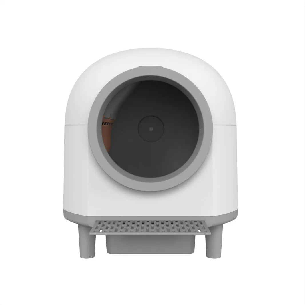 White automatic enclosed litter box for cats up to 10kg with ABS plastic construction
