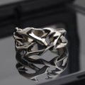 Thorn unisex adjustable copper ring with geometric flower design in J2150 thorns colour