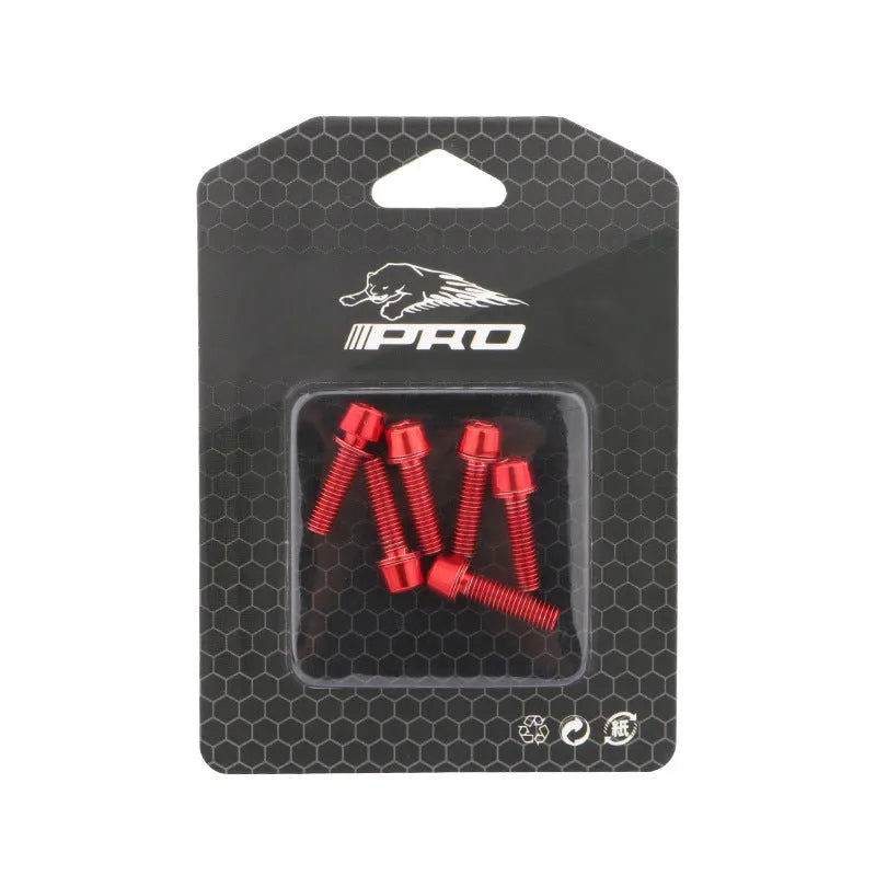 Mountain bike handlebar riser fixing screws stainless steel six-piece set in multiple colour options