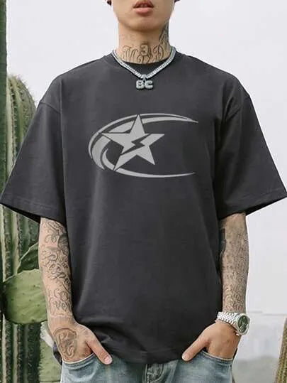 Men's pure cotton short sleeve T-shirt in Japanese retro style available in Black, Dark Grey, or White