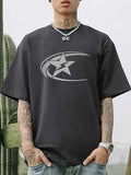 Men's pure cotton short sleeve T-shirt in Japanese retro style available in Black, Dark Grey, or White