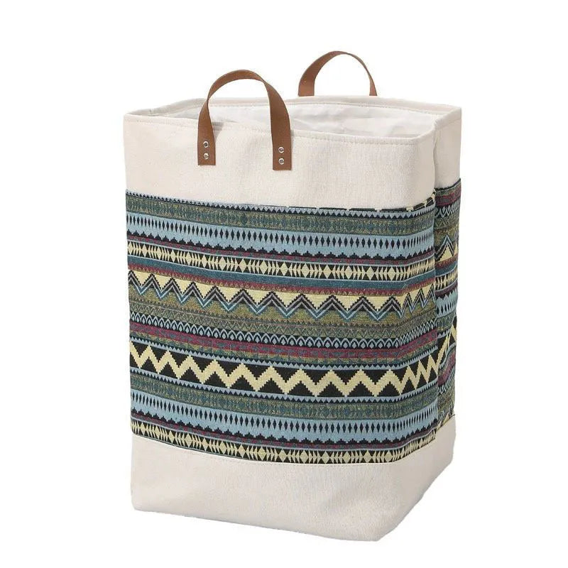 Fabric storage bag measuring 35x35x55cm in a colourful bear pattern design.