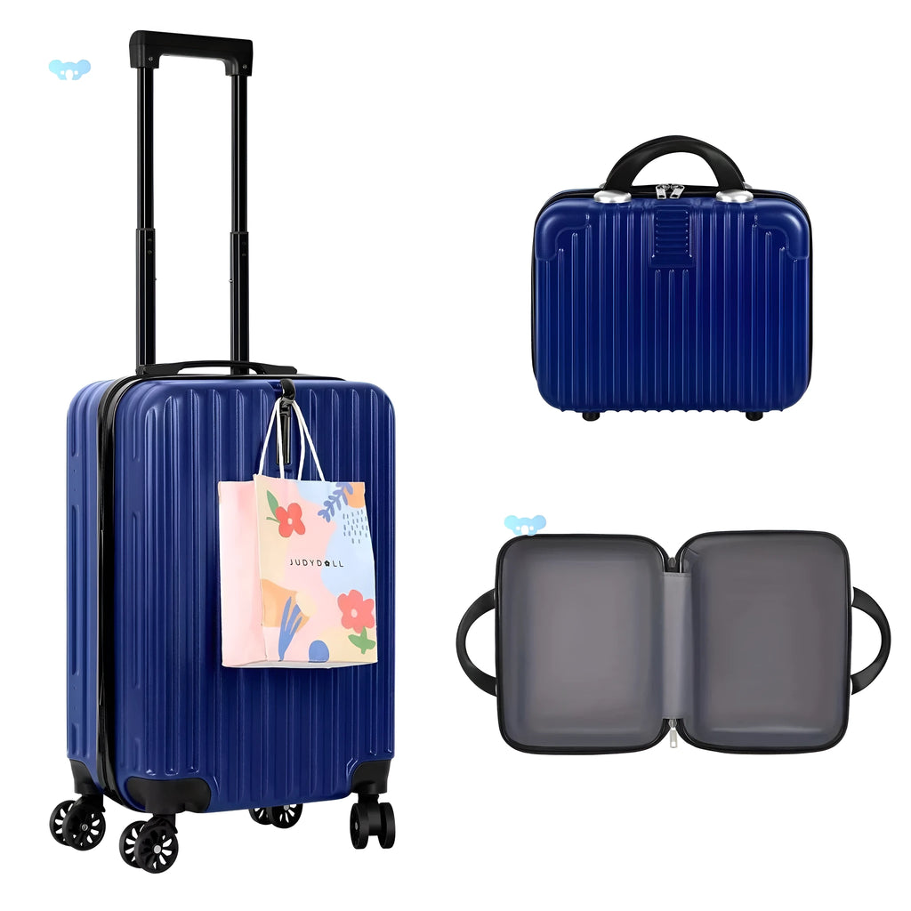 Aluminium alloy 14-inch and 20-inch two-piece luggage set with trunk and carry-on case