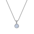 Women's Korean-style simple oval pendant necklace with artificial crystal pendant on box chain in X7 6 Moon Light colour, geometric eight Awn star design