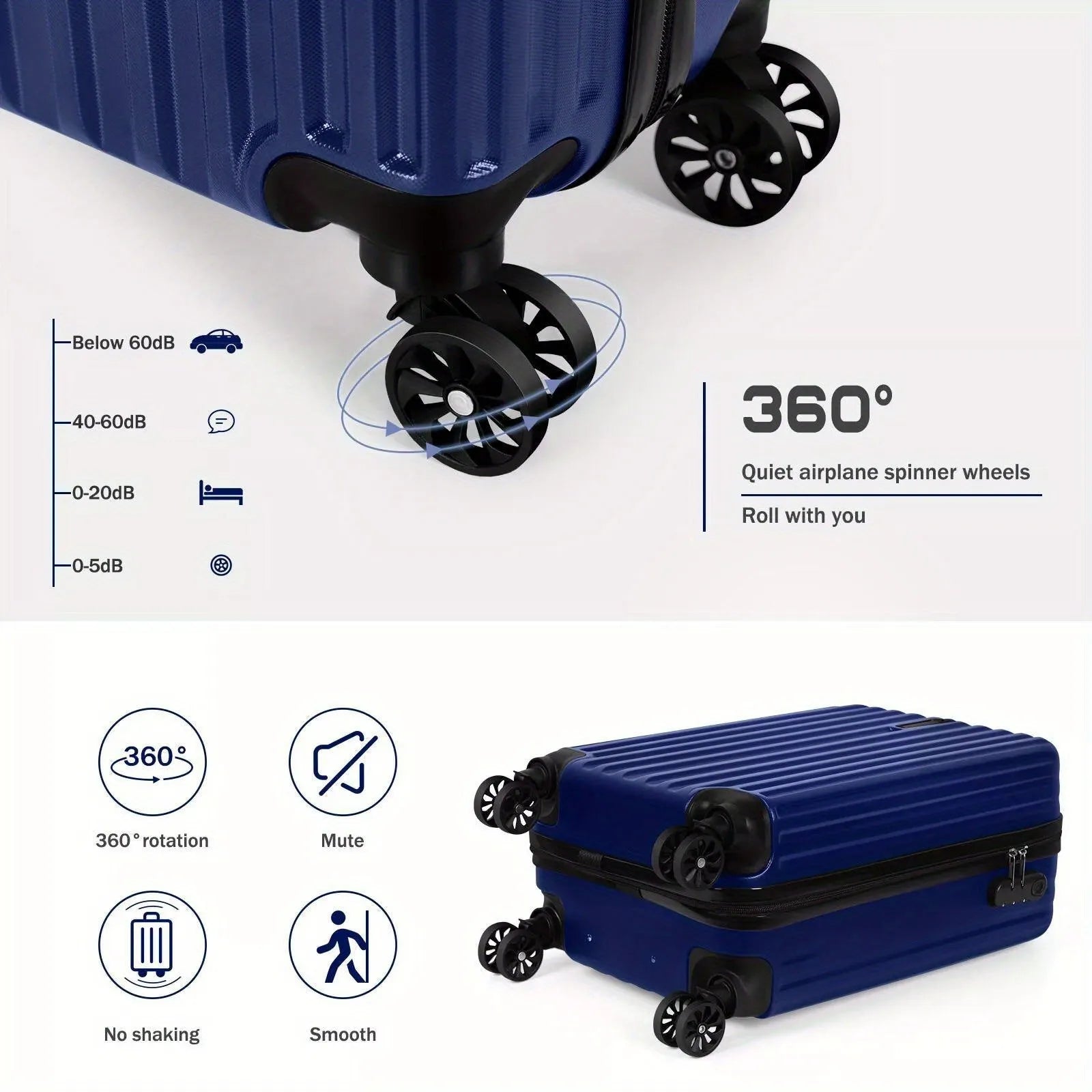Aluminium alloy 14-inch and 20-inch two-piece luggage set with trunk and carry-on case