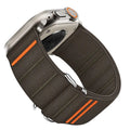 Elastic nylon Apple watchband with stainless steel buckle in multiple colour options