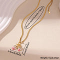 Strawberry-shaped pendant necklace for women, white powder gradient or red colour, stainless steel with alloy chain