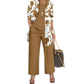 Women's blue three-piece casual suit comprising a long-sleeve coat, vest, and trousers in Japanese Korean style.