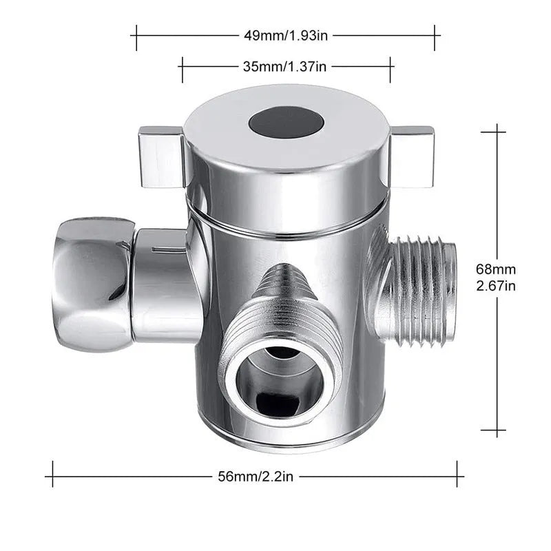 Copper water distributor with metal joint for shower head connection