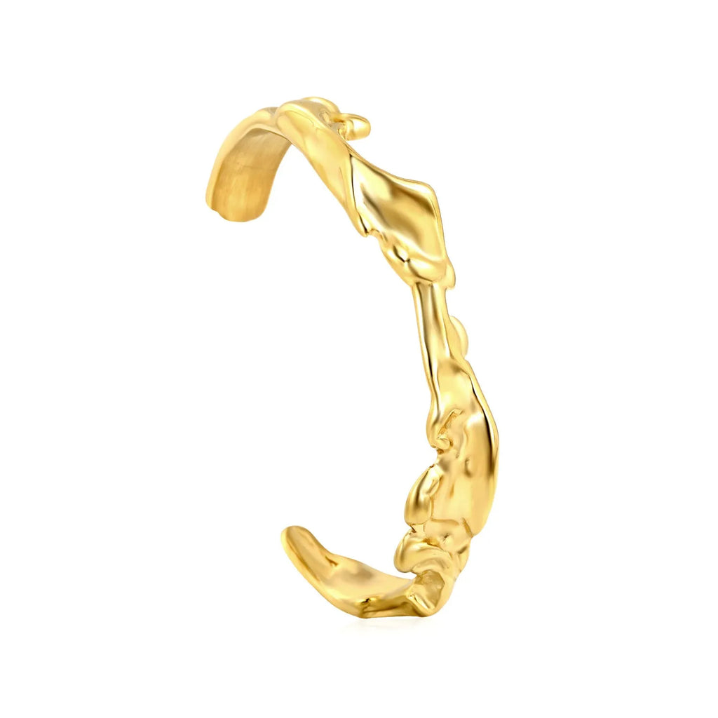 Advanced style stainless steel alloy bracelet in a minimalist European trend design on a wrist.