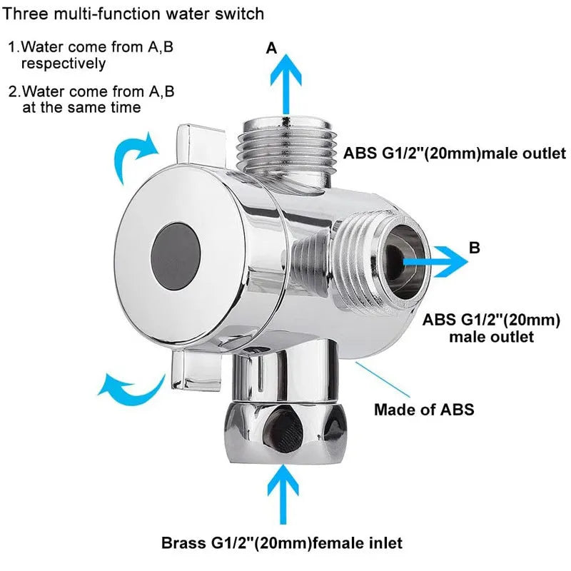 Copper water distributor with metal joint for shower head connection