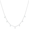 925 silver drop-shaped artificial zircon necklace with O-shaped chain in silver finish
