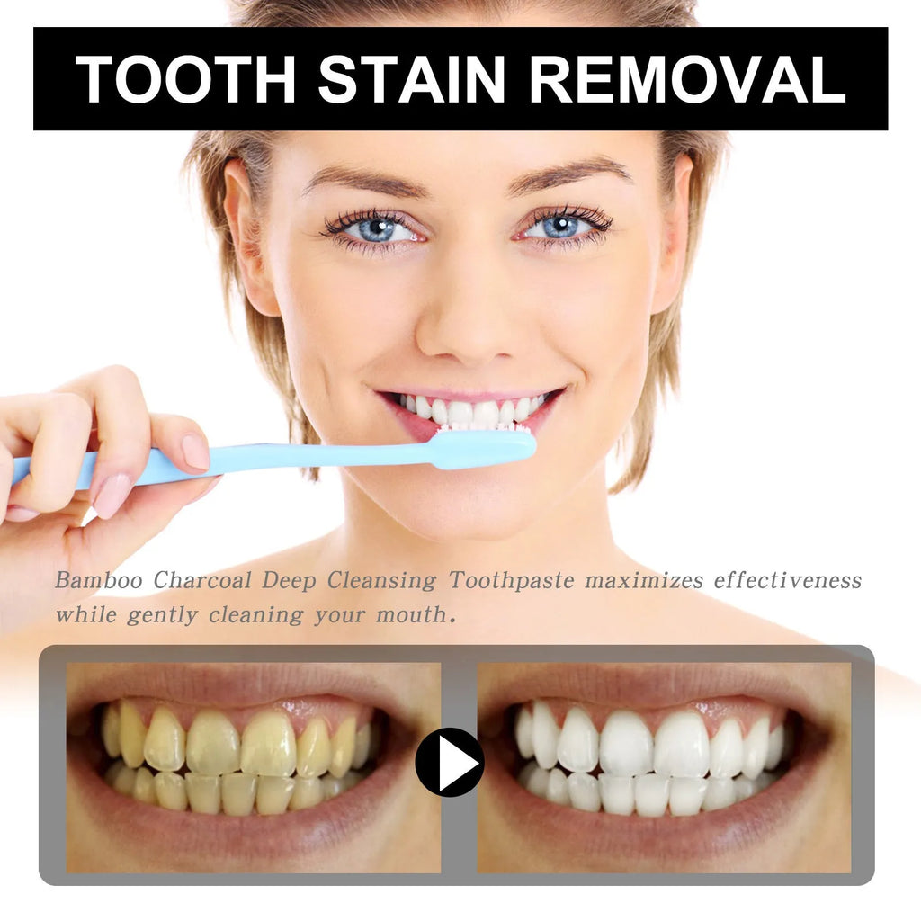30ml bamboo charcoal toothpaste tube for stain removal and brightening