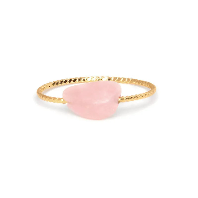 Geometric niche design agate ring for women showing eight colour variations on display