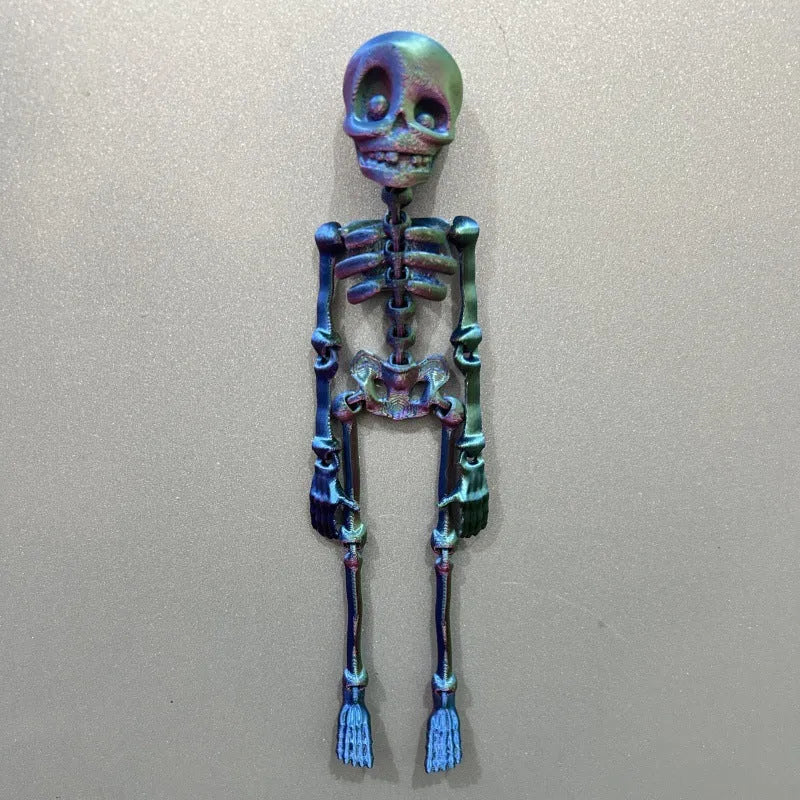 3D printed PLA plastic skull refrigerator magnet in modern art style, 18cm tall.