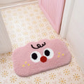 Absorbent thickened cashmere-like bathroom mat with Big Eye Clouds cartoon design in soft colours
