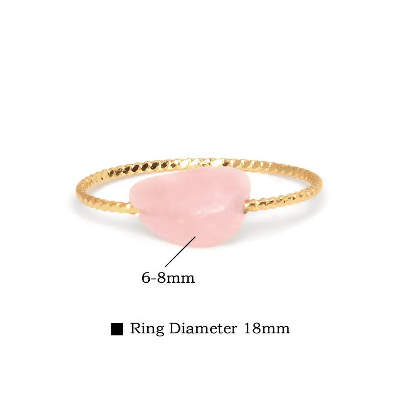 Geometric niche design agate ring for women showing eight colour variations on display