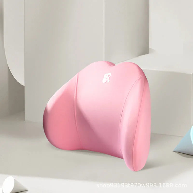 Memory foam car pillow set with cotton cover showing heart pattern design in various colour options