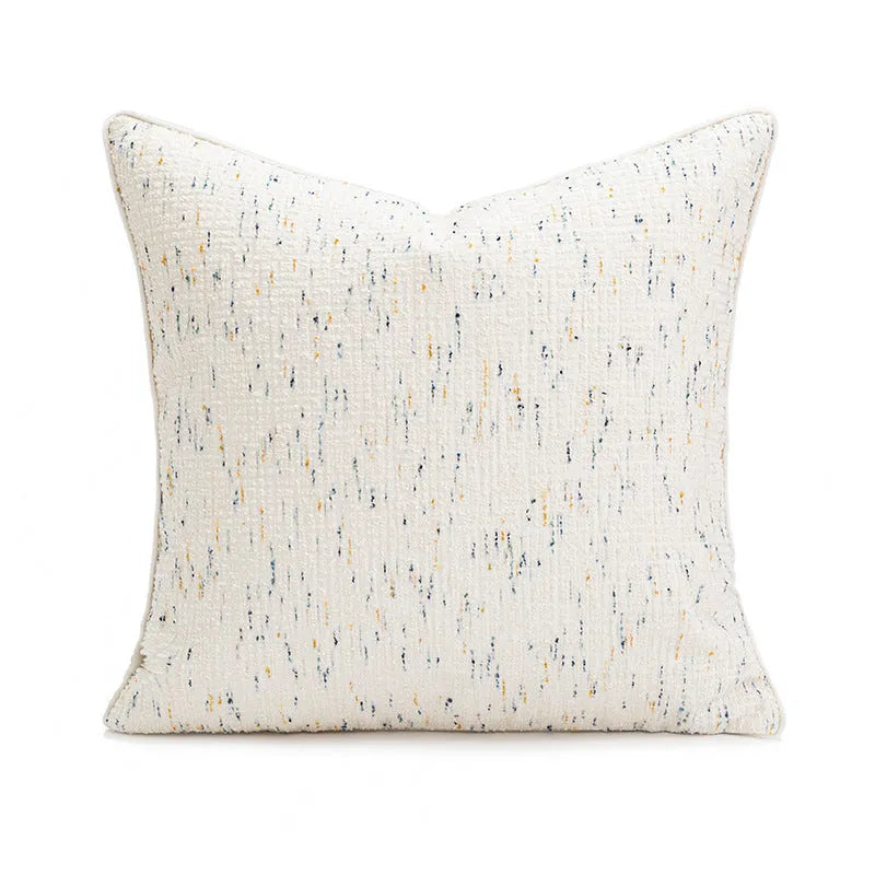 Solid colour decorative cushion with PP cotton filling on a sofa, shown in red coffee and plain colour options.