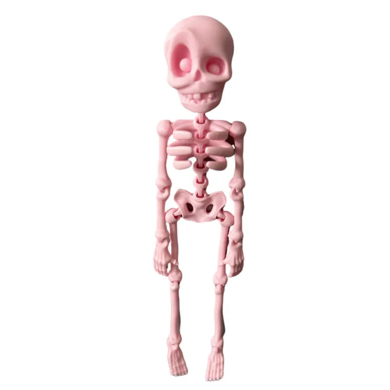 3D printed PLA plastic skull refrigerator magnet in modern art style, 18cm tall.