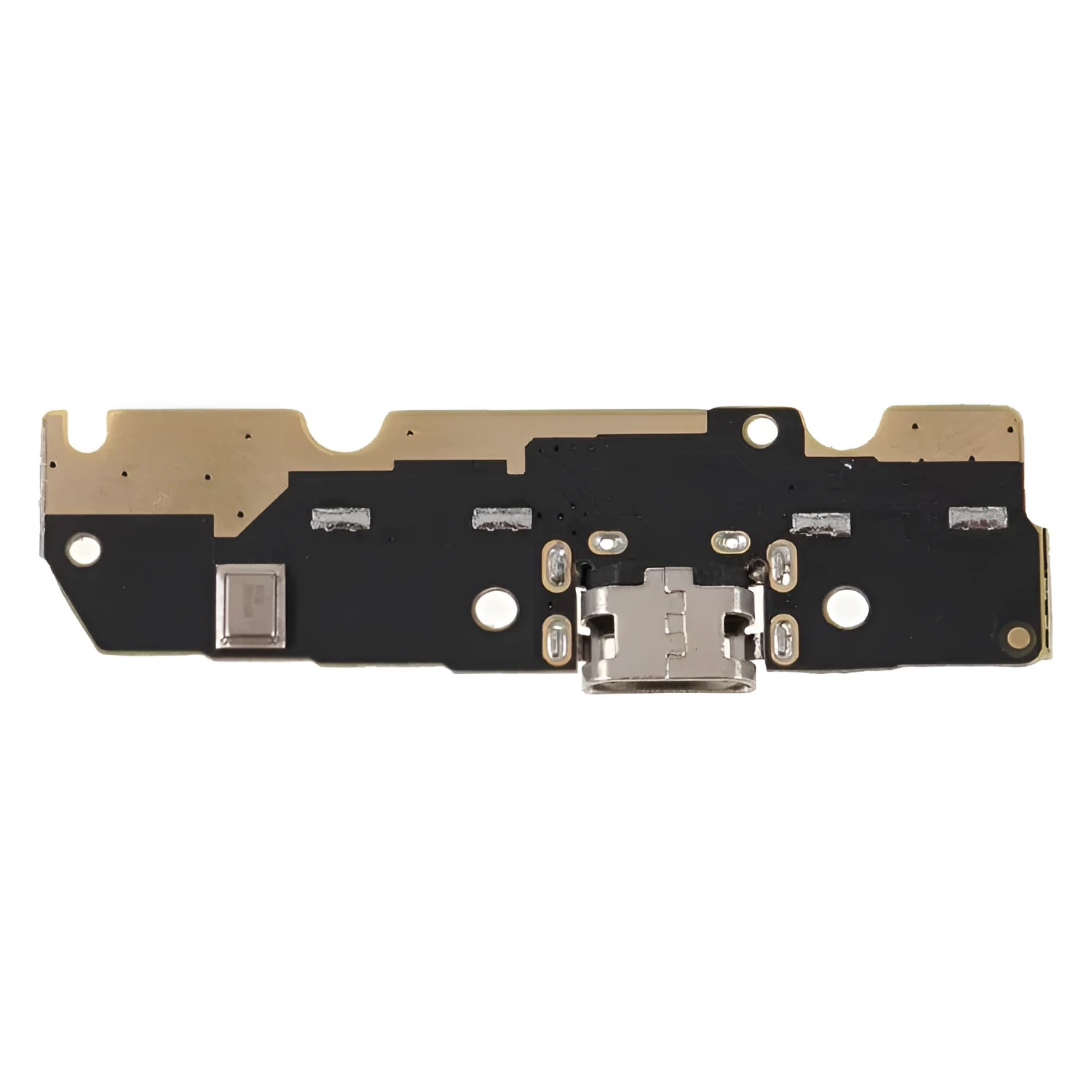 Motorola Moto E5 replacement back housing panel with fingerprint scanner cutout and installation tool.