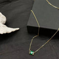 Women's gold geometric quadrilateral pendant necklace on 45cm chain