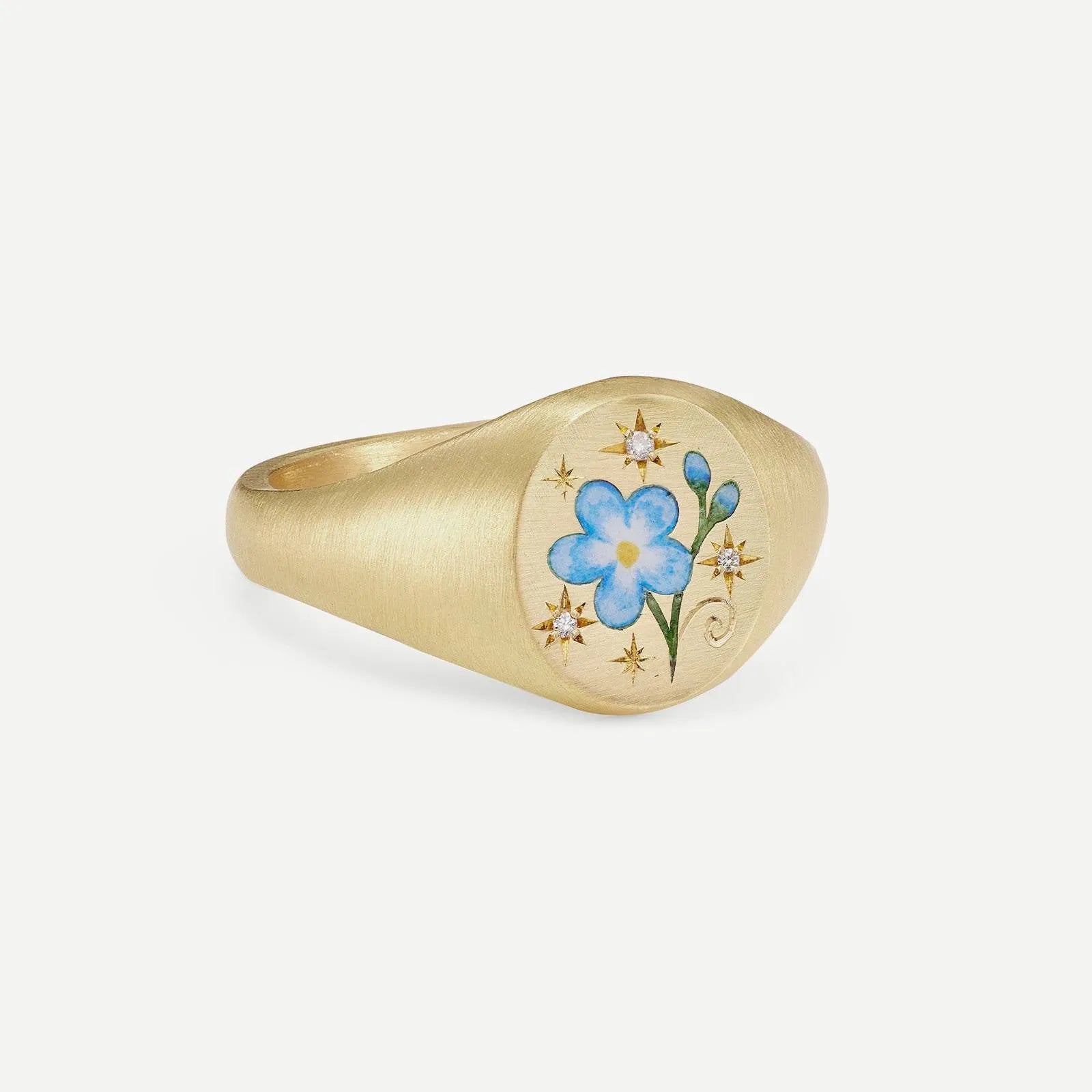 New Flower Stainless Steel Light Luxury Painted Ring in geometric shape with floral motif, available in multiple colours including Daisy and Peach Pink