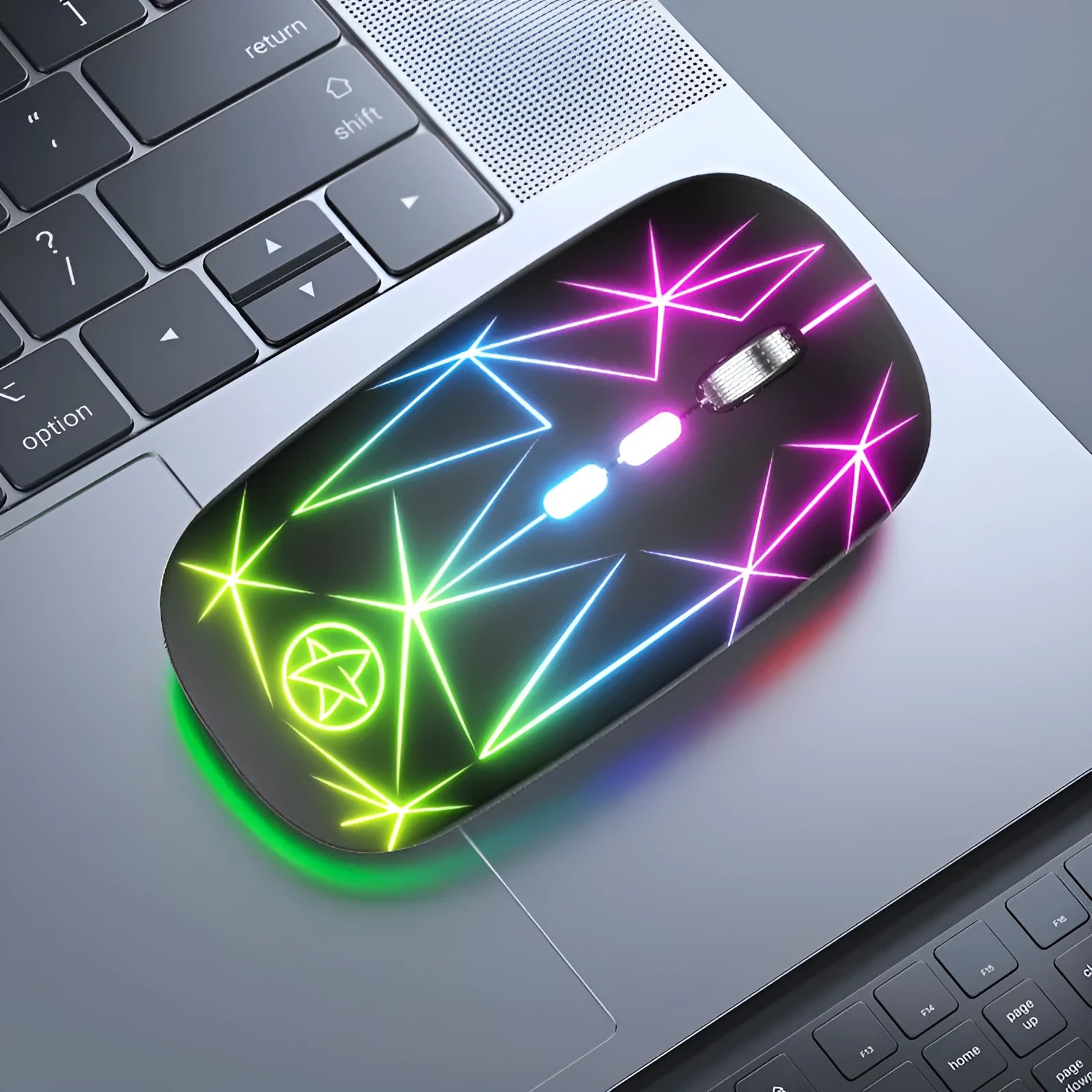 Wireless Bluetooth gaming mouse with luminous charging and metal scroll wheel in multiple colour options
