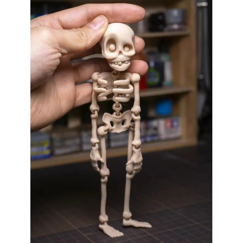 3D printed PLA plastic skull refrigerator magnet in modern art style, 18cm tall.