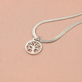 Stainless steel tree necklace with adjustable chain and U-shaped pendant in gold or steel colour