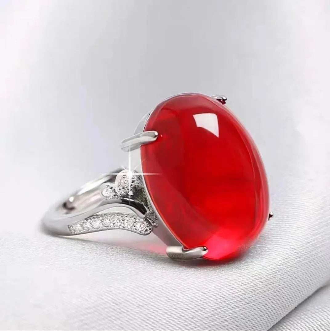 Adjustable ethnic geometric alloy ring showing five colour variations: black, blue, green, red, yellow