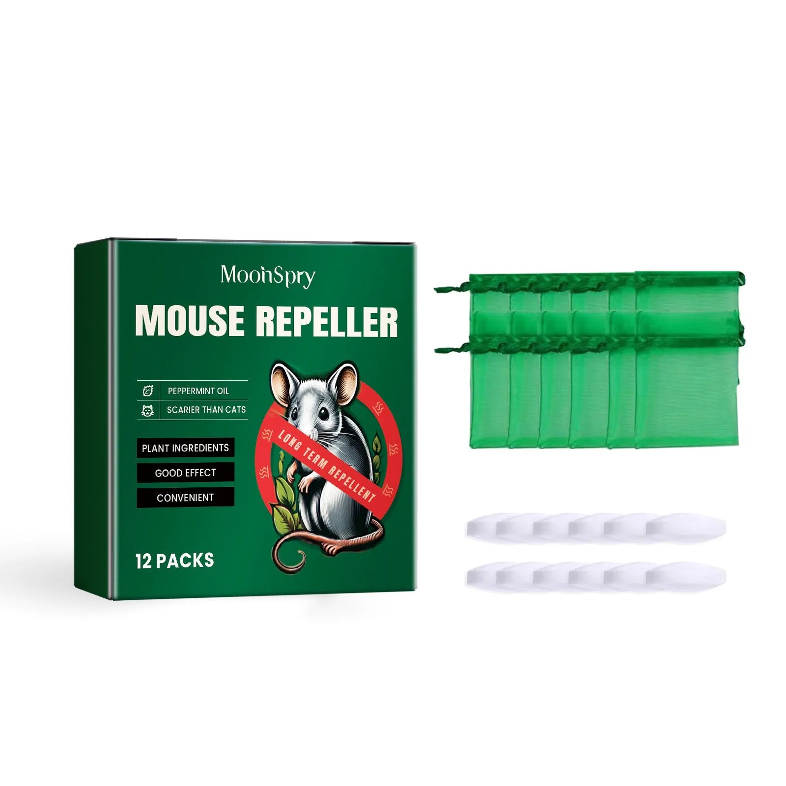 60ml bottle of natural rat repellent spray with botanical oils for car and home use.