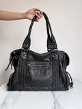 Women's retro messenger bag in soft PU leather with woven texture and horizontal square shape