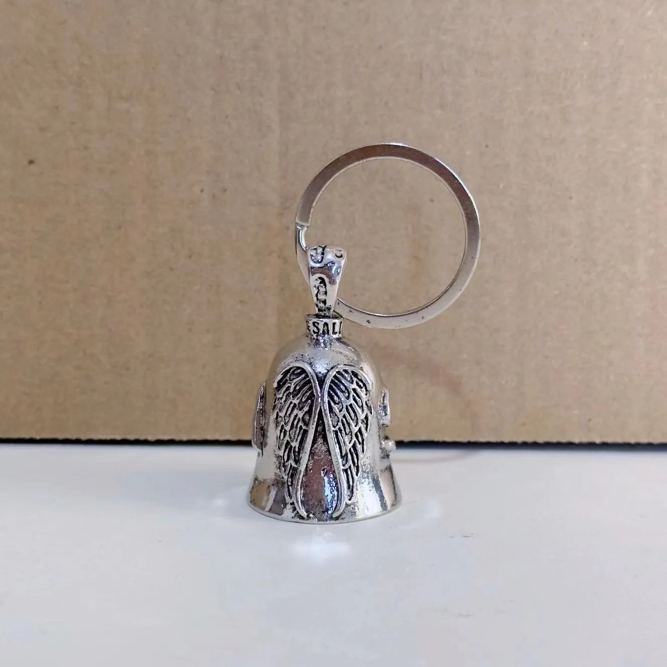Vintage angel feather design necklace and keychain in electroplated alloy