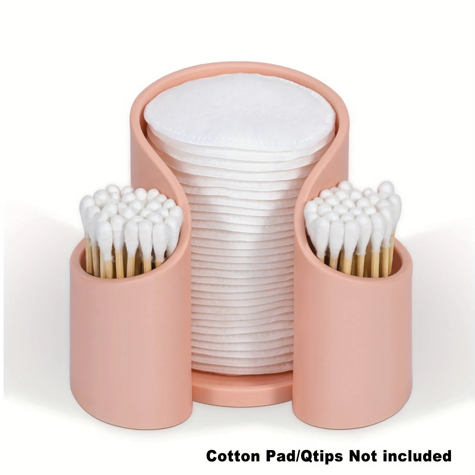A solid-colour plastic cotton box with a lid for storing dental floss or cotton buds.