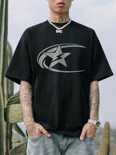 Men's pure cotton short sleeve T-shirt in Japanese retro style available in Black, Dark Grey, or White