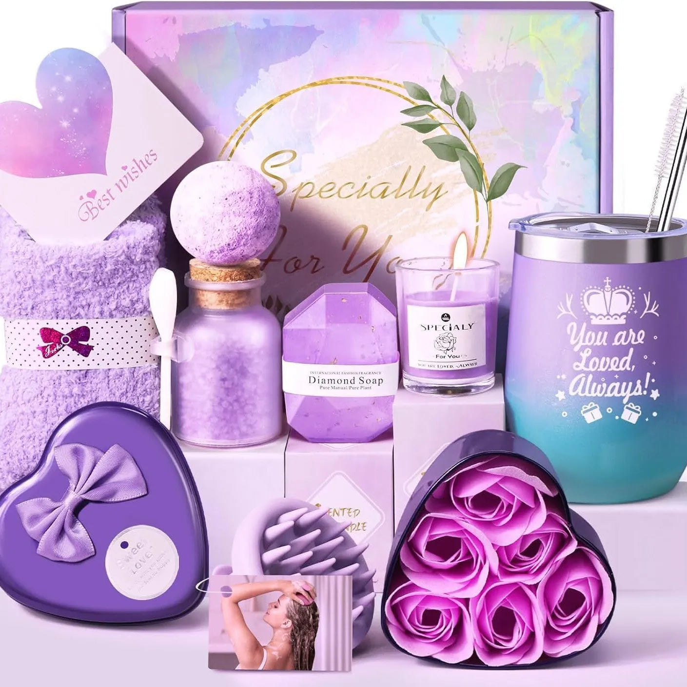 Soy wax aromatherapy candle bath set gift box showing modern design options.