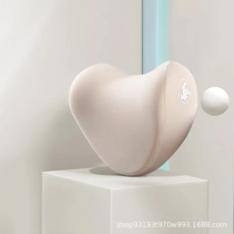 Memory foam car pillow set with cotton cover showing heart pattern design in various colour options