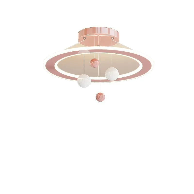 Modern simple style children's bedroom ceiling chandelier with pink and white light options