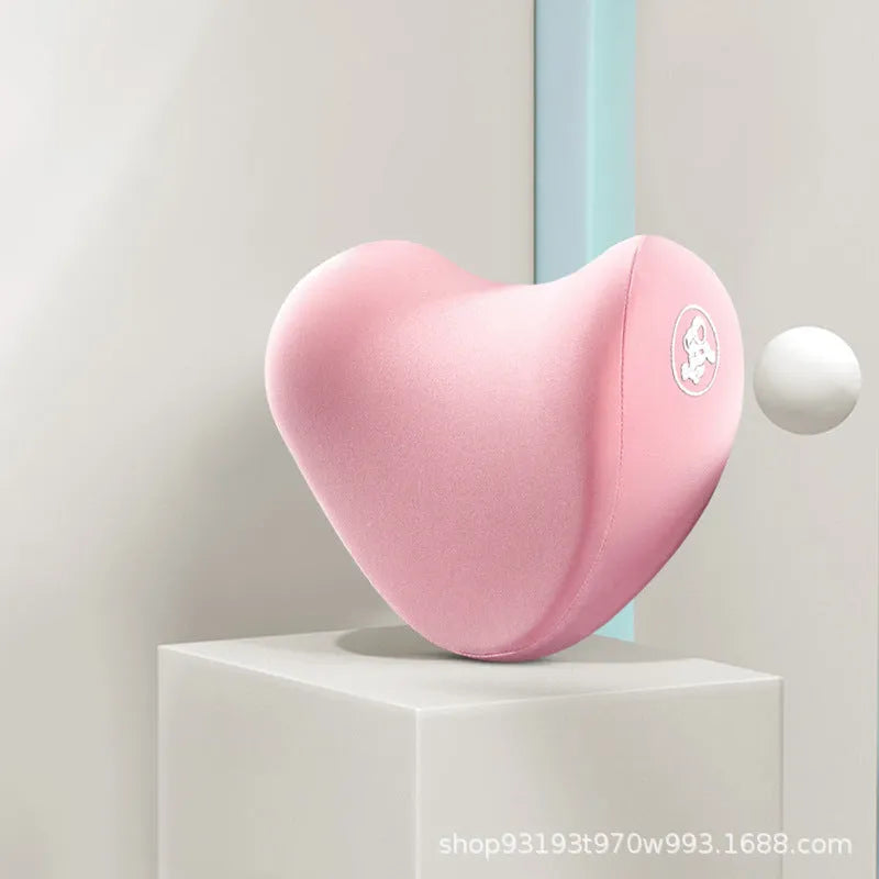 Memory foam car pillow set with cotton cover showing heart pattern design in various colour options