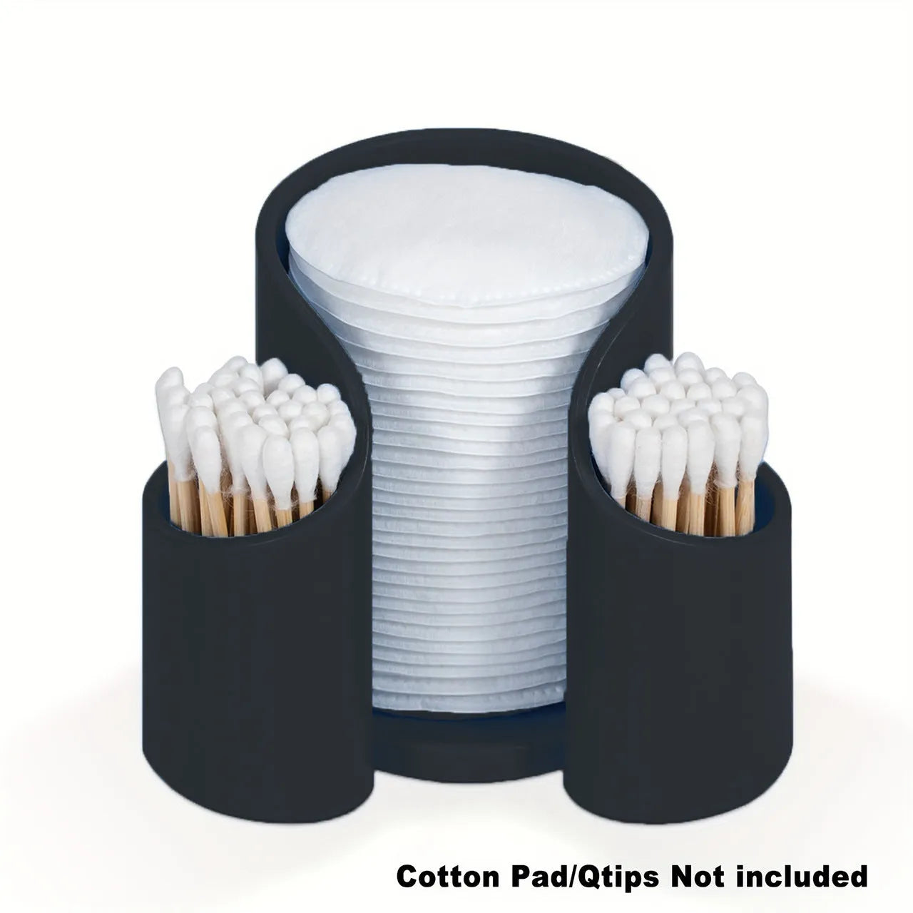 A solid-colour plastic cotton box with a lid for storing dental floss or cotton buds.