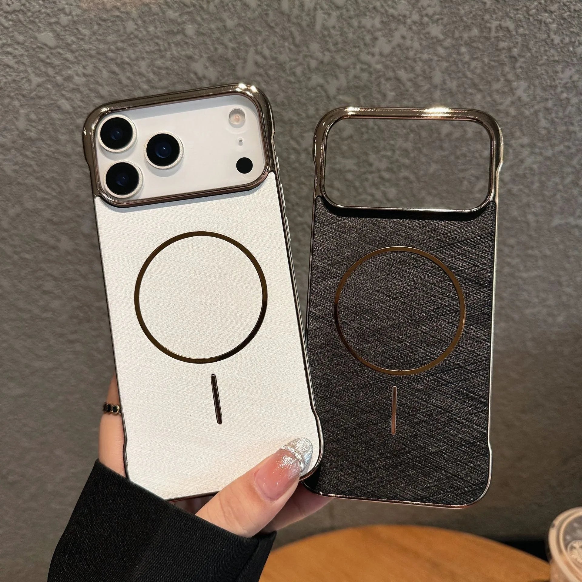 Metallic electroplating magnetic phone case for iPhone 17 in black, gold, silver grey, sky blue and white options