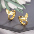 Women's fashion fishtail earrings in white gold and yellow gold colour options