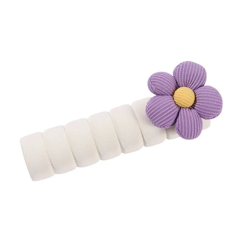 Flower door handle protective casing in beige with PEVA anti-collision soft cover on a round handle
