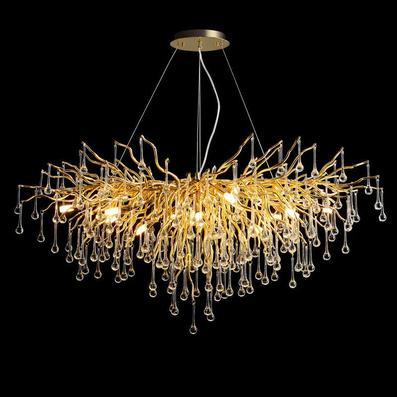 Art Deco glass chandelier pendant light round diameter 40cm for dining room or bedroom