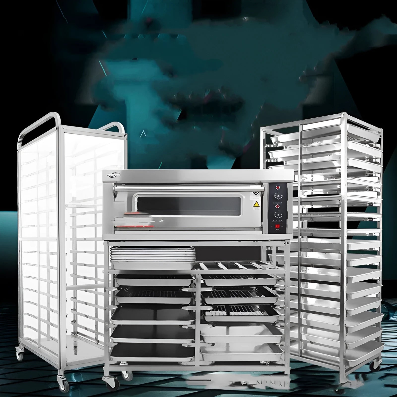 Stainless steel six-layer baking tray rack with 40x60cm frame for commercial kitchens