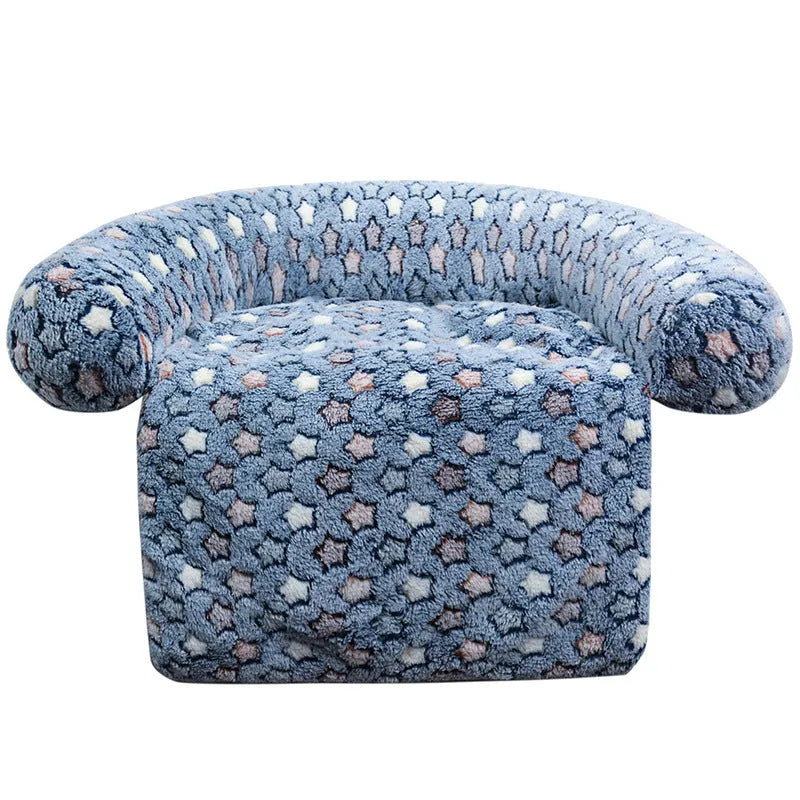 Plush kennel sofa blanket for pets, cloth material, available in multiple sizes and colours including Orange Star Moon and Gray Bear
