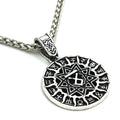 Lunavin ODing logo necklace pendant in antique silver or bronze finish with leather rope and snake bones chain options